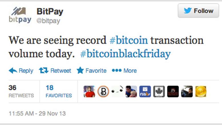 BitPay Reports Record Bitcoin Transactions on Black Friday