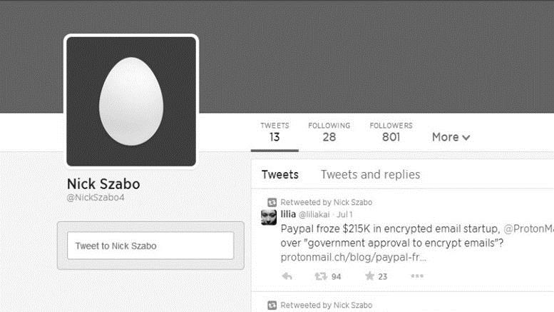 Has Nick Szabo Started Tweeting?