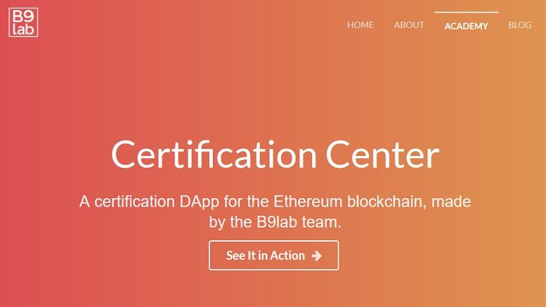 First Ethereum Developers Certified on the Blockchain Says B9lab