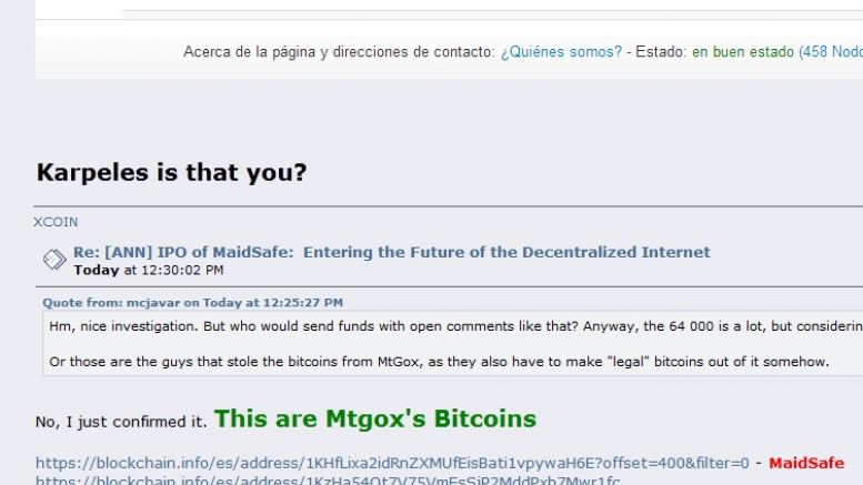 Missing Gox Coins Flowing into Maidsafe IPO? Update: Templar77 Comments