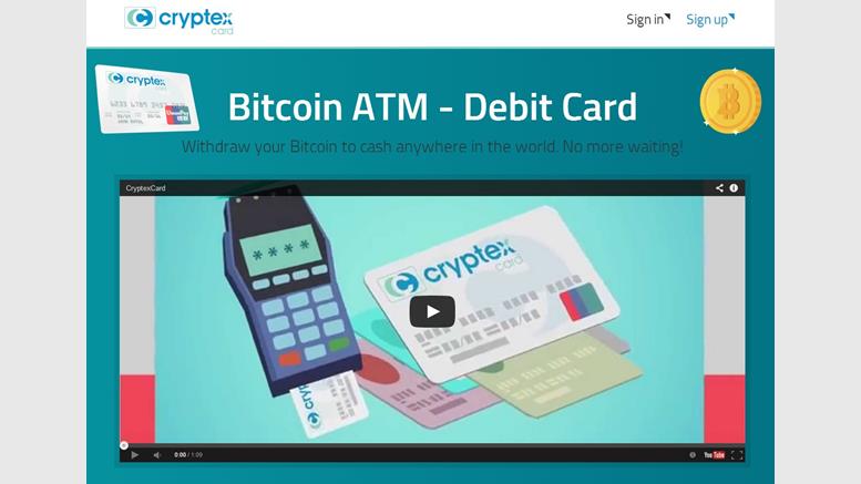 Cryptex Bitcoin Debit Card 'Works on 90% of US ATMs'