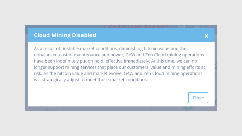 Zenminer Cloud Mining Disabled - Indefinitely Put On Hold