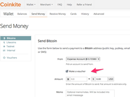 New CoinKite Features: Bitcoin/Litecoin by Email, Voucher Creation