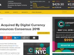 Digital Currency Group Acquires News Outlet CoinDesk