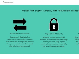 Reversecoin – World’s First Cryptocurrency With Reversible Transactions