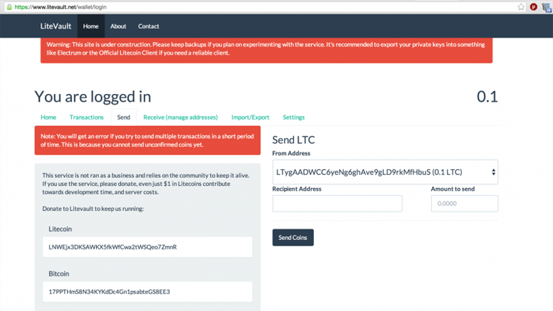 New Litecoin Vault Service Launched