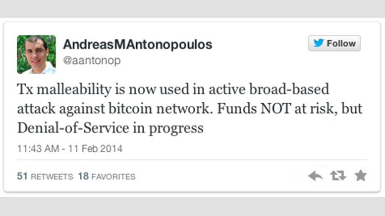 Denial of Service Attack Against Bitcoin Network Taking Place