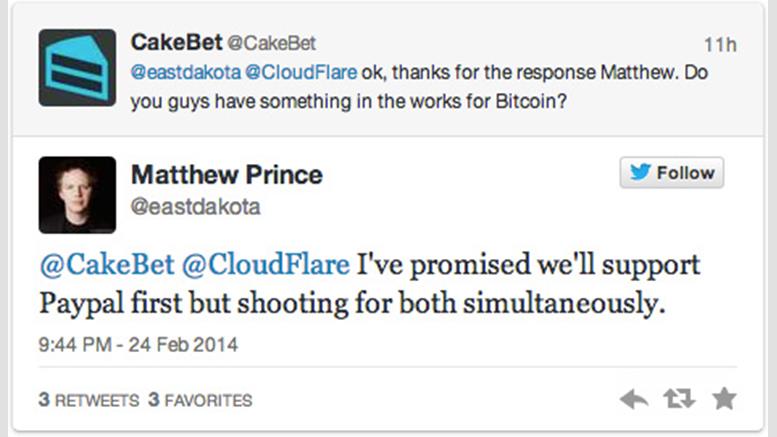 Cloudflare CEO Hints at Bitcoin Acceptance