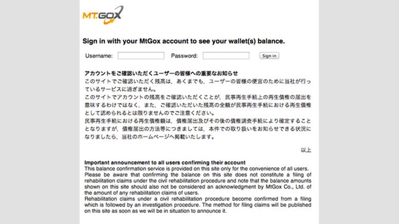 Mt. Gox Now Allowing Users to Log In to View Balances