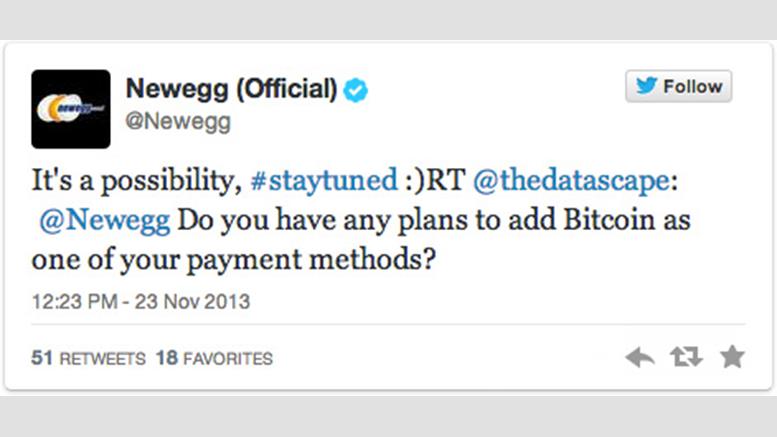 Newegg Considering Adding Bitcoin as Payment Option