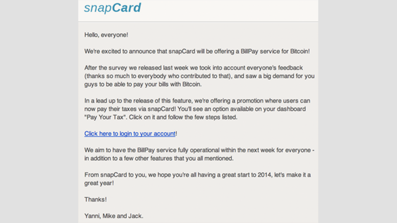 SnapCard Now Allows You to Pay Your IRS Tax Bill With Bitcoin