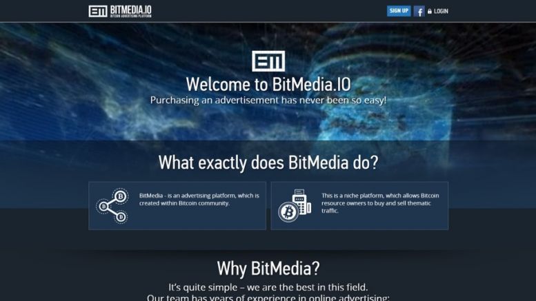 Bitcoin Advertising Platform BitMedia.IO Receives $100 000 Investment Offering Professional Bitcoin And Cryptocurrency Ad Options