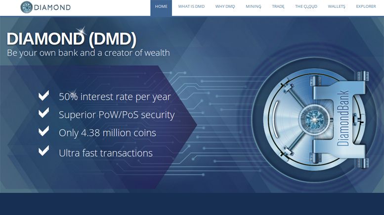 2 Years in Development Valuable Bitcoin Alternative Diamond Coin (DMD) Offers 50% Annual Interest