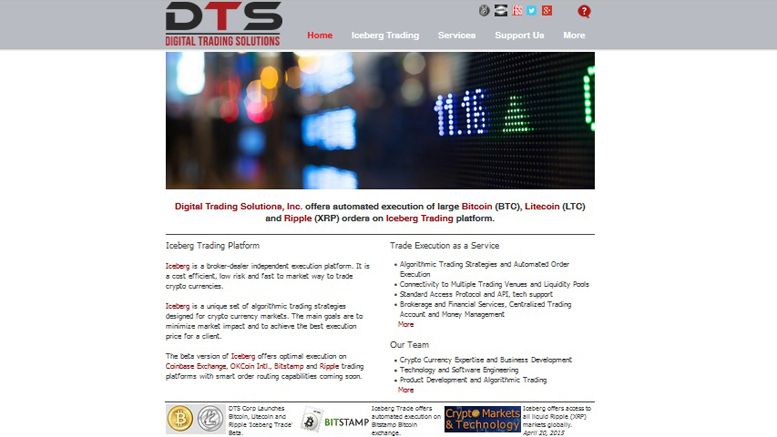 DTS Corp Launches Bitcoin, Litecoin and Ripple Algorithmic Trading Platform ‘Iceberg Trade’ Beta