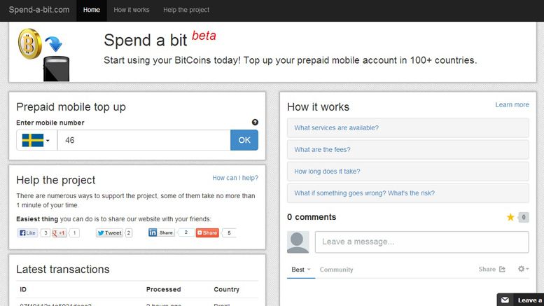 Recharge Your Mobile and Cell Phone in 100+ Countries With Bitcoin: Spend-a-Bit Launches Public Beta