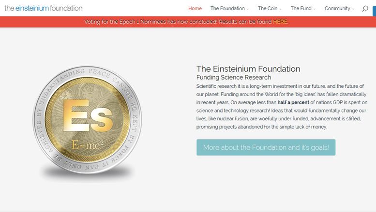New Cryptocurrency Einsteinium Supports Ground Breaking Scientific Research – Funding the Future With The Future of Currency