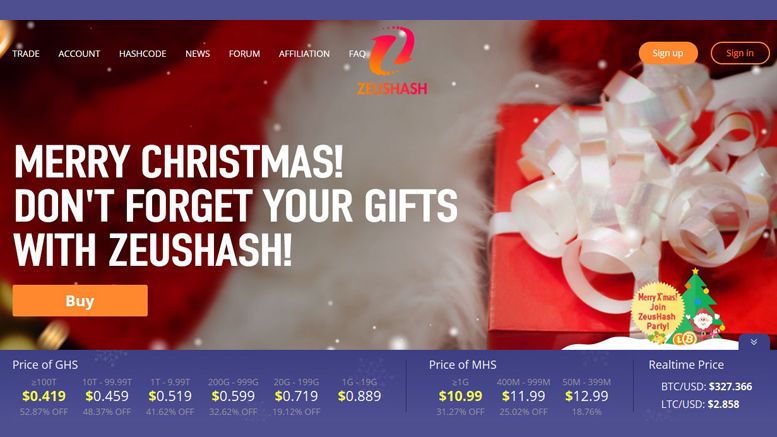 ZeusHash Bitcoin Cloudmining Announces Christmas And New Year Giveaways And Upcoming eCommerce And Payment Platforms