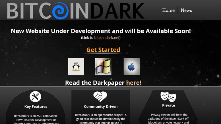 Bitcoin Made Anonymous By BitcoinDark’s Unprecedented Cryptocurrency Teleport Technology