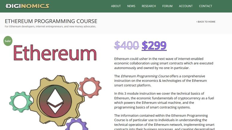 Diginomics Announces Ethereum Programming Course