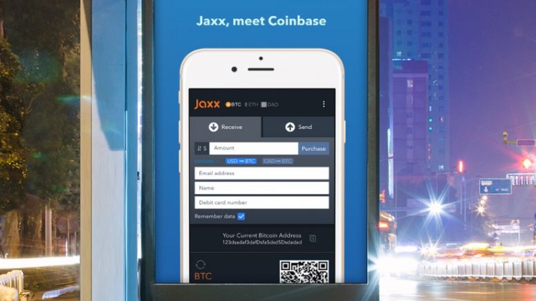 Decentral to Add Coinbase Debit Card Buy Widget into Jaxx Wallet
