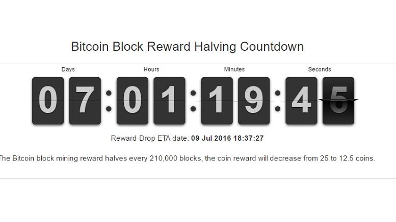 Bitcoin Reward Halving: One More Week to Go