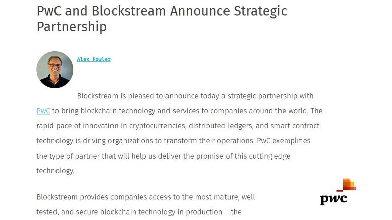 PwC and Blockstream Announce Strategic Partnership