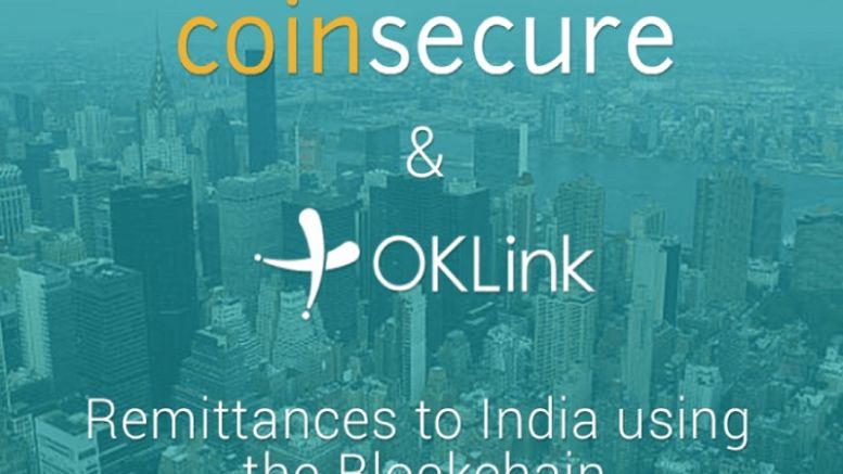 Coinsecure and OKLink Partner for Bitcoin Remittance Service in India