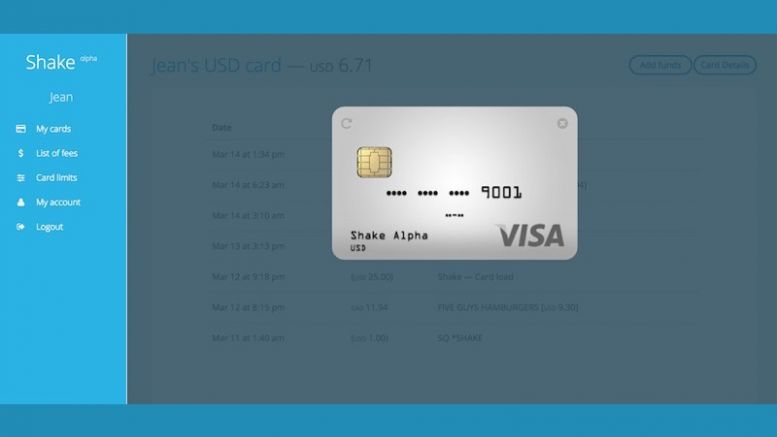 Create and Fund Bitcoin VISA Cards With Shake
