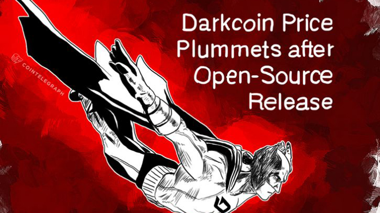 Darkcoin Price Plummets after Open-Source Release