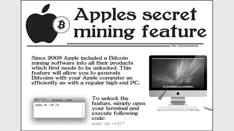 PSA: Do Not Fall for the Apple Bitcoin Miner Hoax