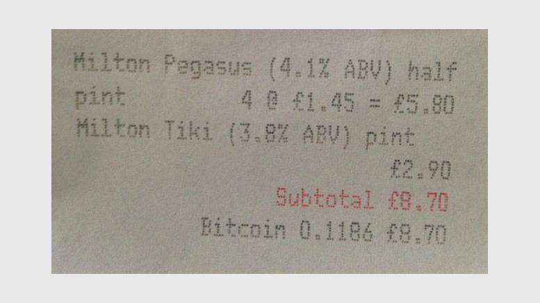 Bitcoins buy beer in Cambridge