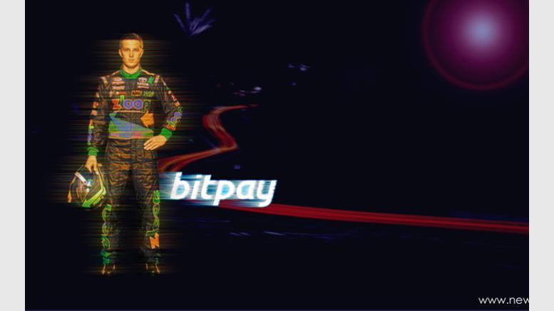 Justin Boston Ready to Race with the Bitpay Logo on