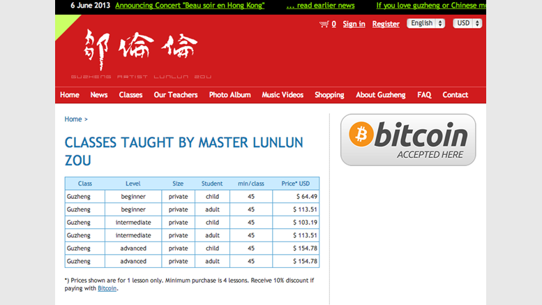 Lunlun Zou Guzheng Studio: First Hong Kong Business to Accept Bitcoin