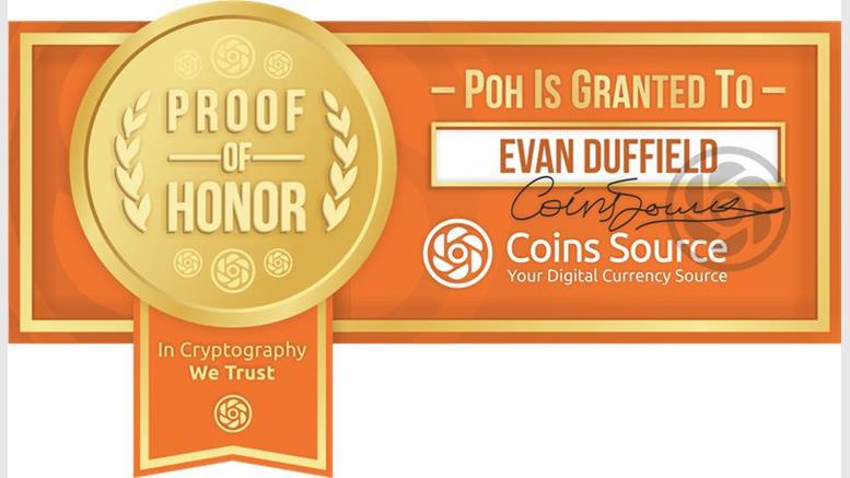Darkcoin Dev Evan Duffield Wins 'Proof of Honor' Award