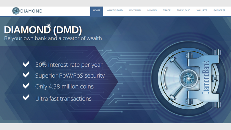 After Two Years of Development, Bitcoin Alternative Diamond Coin (DMD) Offers 50% Annual Interest