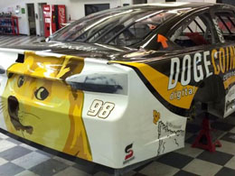 Here's a Look at the Completed Dogecoin Race Car, the 'Dogecar'