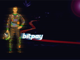 Justin Boston Ready to Race with the Bitpay Logo on